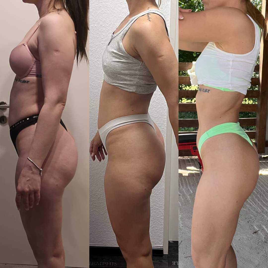 Fotografije prije i poslije iz prethodnog Fit Boss programa, primjer 3